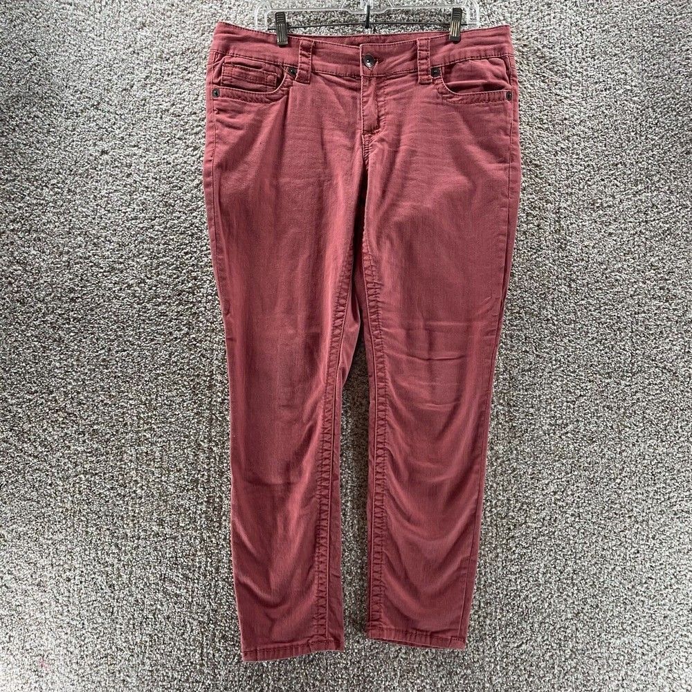 Seven 7 Jeans‎ Womens 12 Red Denim Pants Skinny Casual Cotton Preppy Logo Norm